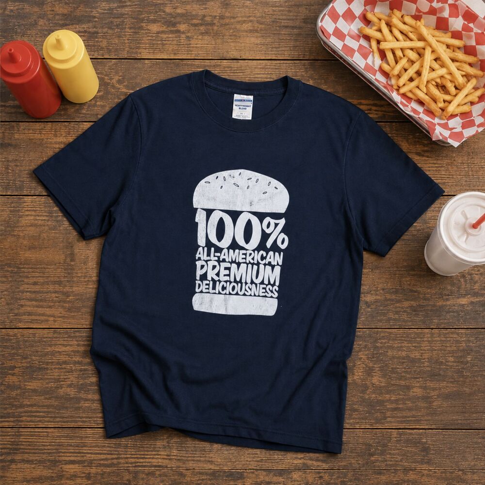 Black Fuddruckers Men's T-Shirt, Large, Cotton/Poly Blend Retro Fast Food